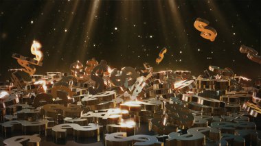 Bir yığının üstüne düşen dolar belirtileri