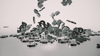 Bir yığının üstüne düşen dolar belirtileri