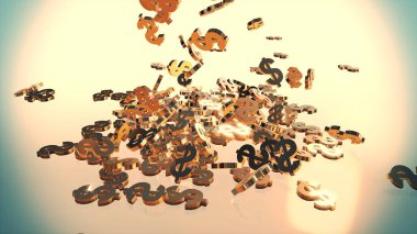 Bir yığının üstüne düşen dolar belirtileri