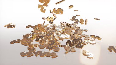 3D render düşen dolar belirtileri.
