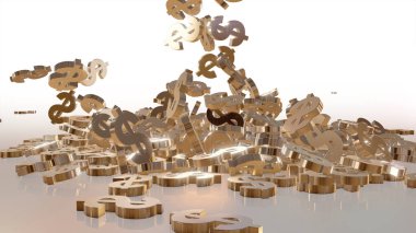 3D render düşen dolar belirtileri.