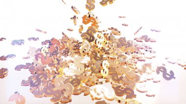 3D render düşen dolar belirtileri.