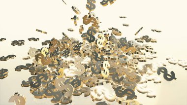 3D render düşen dolar belirtileri.