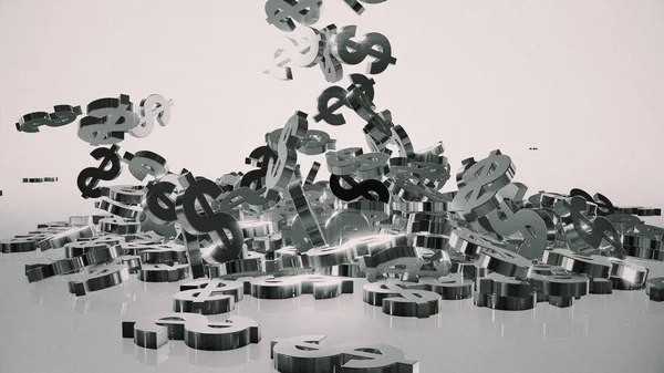 3D render düşen dolar belirtileri.