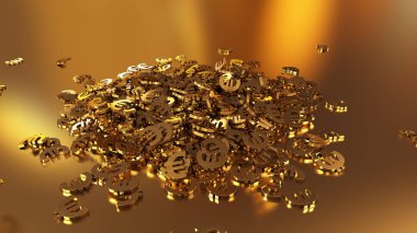 bir yığın halinde toplama euro işaretlerinin 3B oluşturma