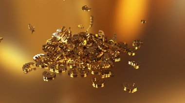 Euro düşen işaretlerinin 3B oluşturma