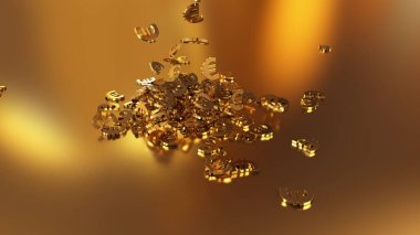 Euro düşen işaretlerinin 3B oluşturma