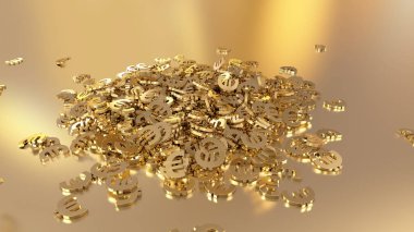 Euro düşen işaretlerinin 3B oluşturma