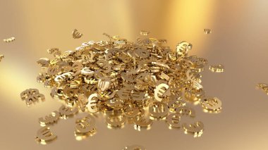 Euro düşen işaretlerinin 3B oluşturma