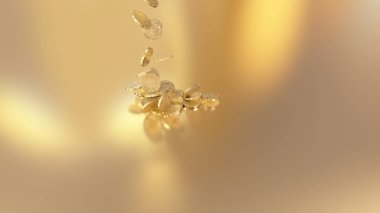 Bir yığının üstüne düşen Bitcoins