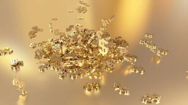 3D render düşen dolar belirtileri.