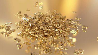 3D render düşen dolar belirtileri.