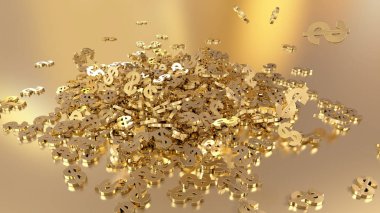 3D render düşen dolar belirtileri.