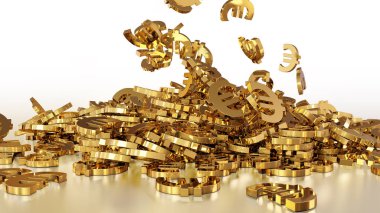 bir yığın halinde toplama euro işaretlerinin 3B oluşturma