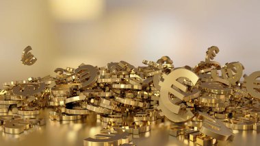 bir yığın halinde toplama euro işaretlerinin 3B oluşturma