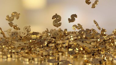 3D render düşen dolar belirtileri.