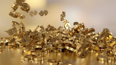 3D render düşen dolar belirtileri.