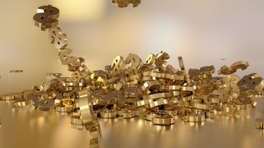 3D render düşen dolar belirtileri.