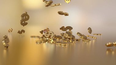 3D render düşen dolar belirtileri.