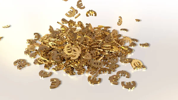 bir yığın halinde toplama euro işaretlerinin 3B oluşturma