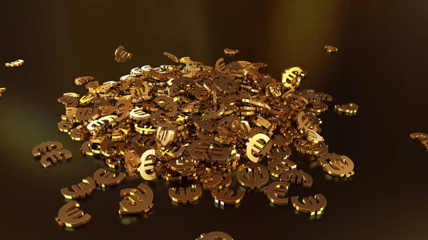 bir yığın halinde toplama euro işaretlerinin 3B oluşturma