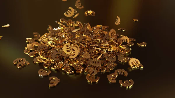 bir yığın halinde toplama euro işaretlerinin 3B oluşturma