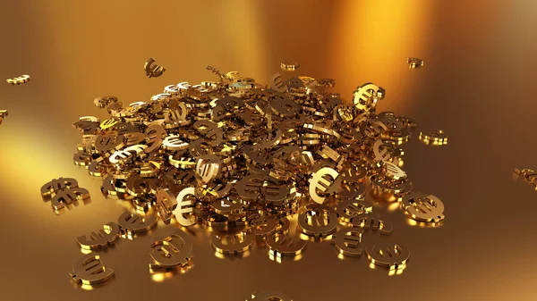 bir yığın halinde toplama euro işaretlerinin 3B oluşturma