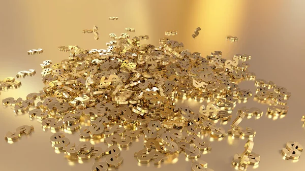 3D render düşen dolar belirtileri.