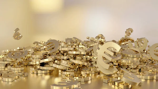 Τρισδιάστατη απεικόνιση του ευρώ σημάδια συγκεντρώνοντας σε ένα σωρό — Φωτογραφία Αρχείου