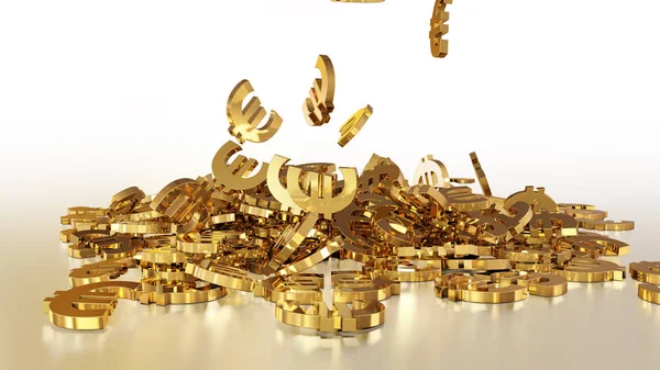 bir yığın halinde toplama euro işaretlerinin 3B oluşturma