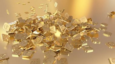 3D render sosyal ağ simgeleri