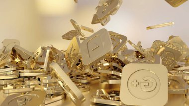 3D render sosyal ağ simgeleri