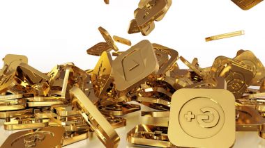 3D render sosyal ağ simgeleri