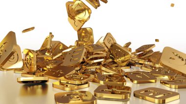 3D render sosyal ağ simgeleri