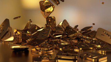 3D render sosyal ağ simgeleri