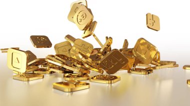 3D render sosyal ağ simgeleri