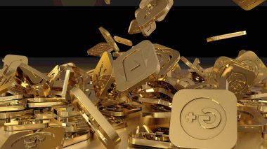 3D render sosyal ağ simgeleri