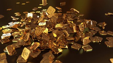 3D render sosyal ağ simgeleri