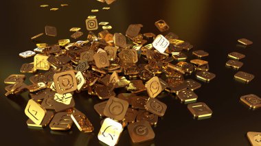 3D render sosyal ağ simgeleri