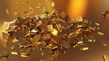 3D render sosyal ağ simgeleri