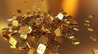 3D render sosyal ağ simgeleri