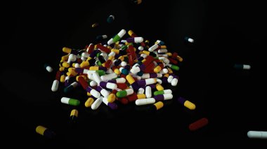 3D çok renkli tıp hapları oluşturma