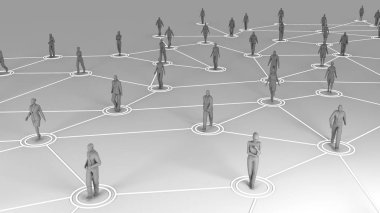 3D rendering sosyal iletişim ve ağ ile