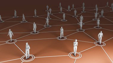 3D rendering sosyal iletişim ve ağ ile