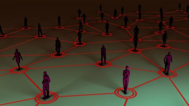 3D rendering sosyal iletişim ve ağ ile