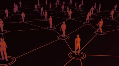 3D rendering sosyal iletişim ve ağ ile