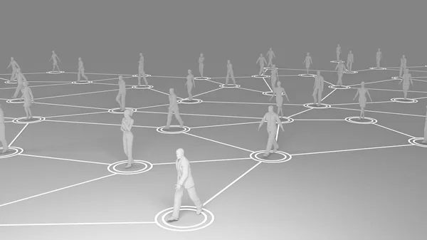 3D rendering sosyal iletişim ve ağ ile — Stok fotoğraf