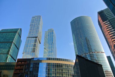 yeni yüksek katlı gökdelenler Moscow City