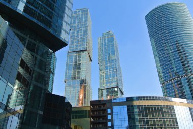 yeni yüksek katlı gökdelenler Moscow City