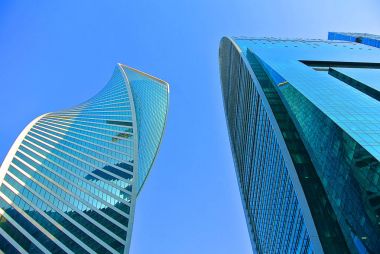 yeni yüksek katlı gökdelenler Moscow City